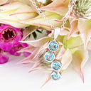 Silver Waterfall Blue Topaz Pendant