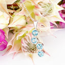Silver Waterfall Blue Topaz Pendant