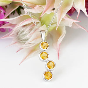 Silver Waterfall Citrine Pendant