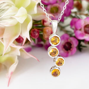 Silver Waterfall Citrine Pendant