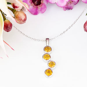 Silver Waterfall Citrine Pendant