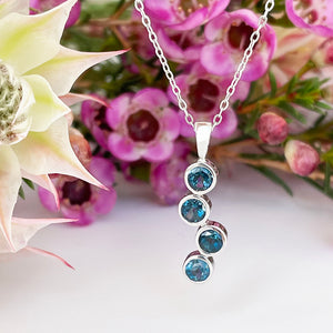 Silver Waterfall London Blue Topaz Pendant