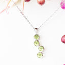 Silver Waterfall Peridot Pendant