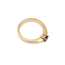 Simply Stylish Petite Yellow Gold Round Amethyst Solitaire Ring