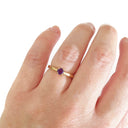 Simply Stylish Petite Yellow Gold Round Amethyst Solitaire Ring