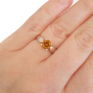 Sleekly Tapered Shoulder Citrine Solitaire Ring