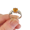 Sleekly Tapered Shoulder Citrine Solitaire Ring