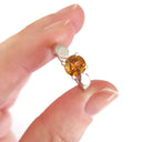 Sleekly Tapered Shoulder Citrine Solitaire Ring