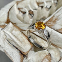 Sleekly Tapered Shoulder Citrine Solitaire Ring
