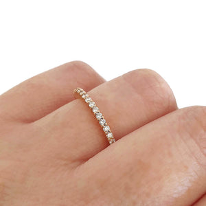 Slim Half Eternity Rose Gold Diamond Ring
