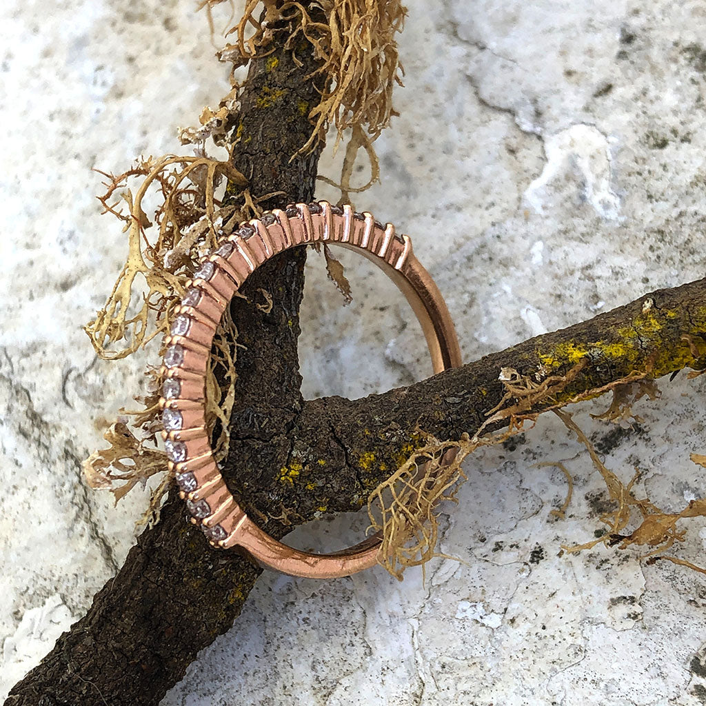 Slim Half Eternity Rose Gold Diamond Ring