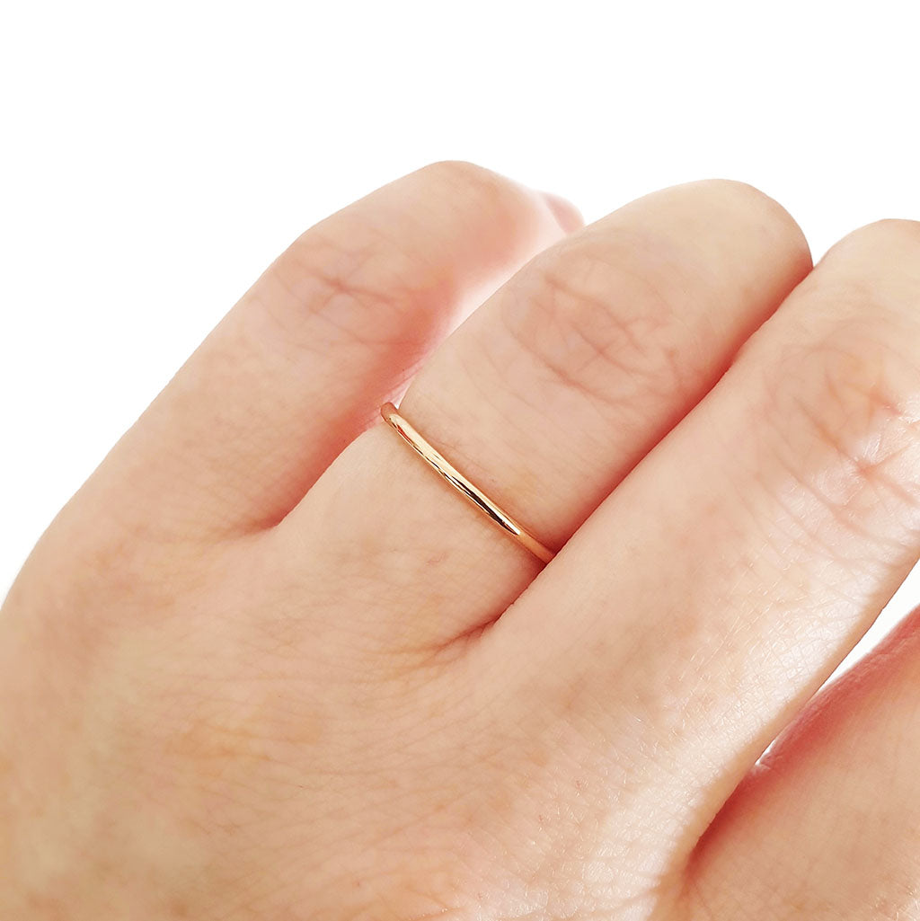 Slim Rose Gold Band Stacking Ring Afrogem Jewellers