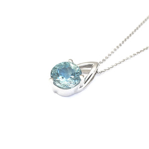 Solitaire Aquamarine and Open V-shaped Bale Pendant