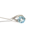 Solitaire Aquamarine and Open V-shaped Bale Pendant