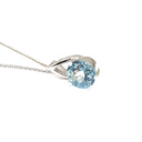 Solitaire Aquamarine and Open V-shaped Bale Pendant