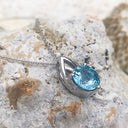Solitaire Aquamarine and Open V shaped Bale Pendant