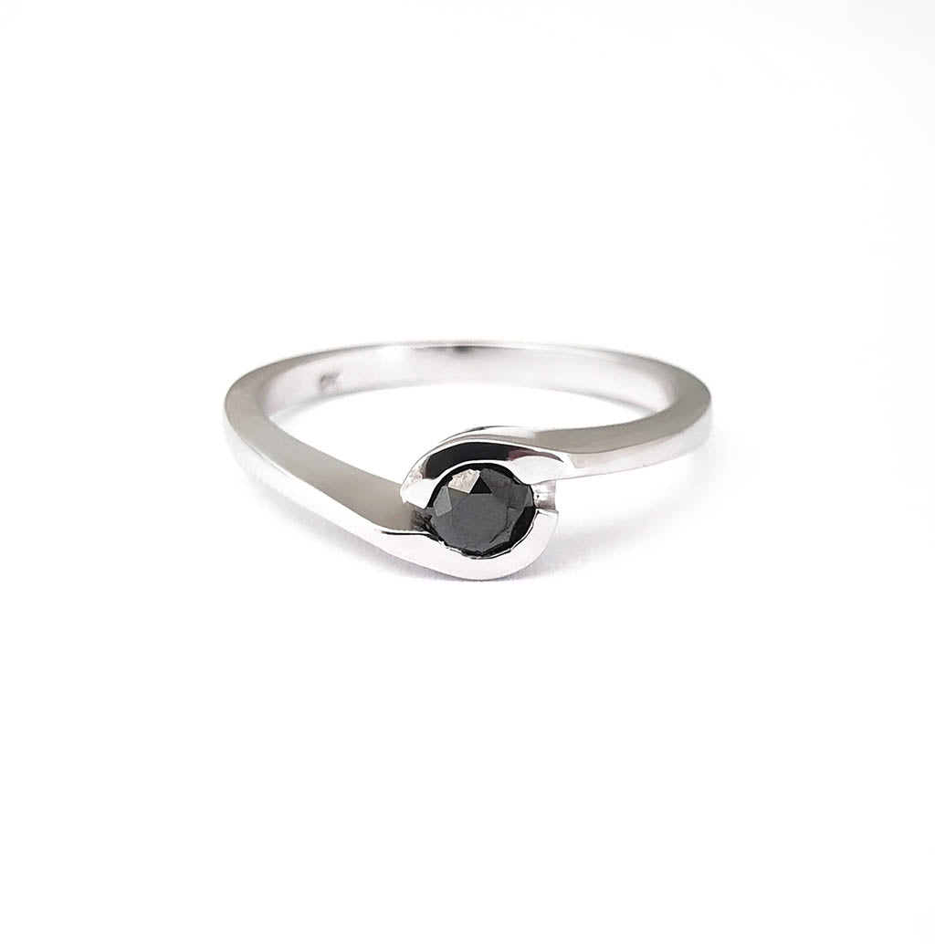 Solitaire Black Diamond Ring