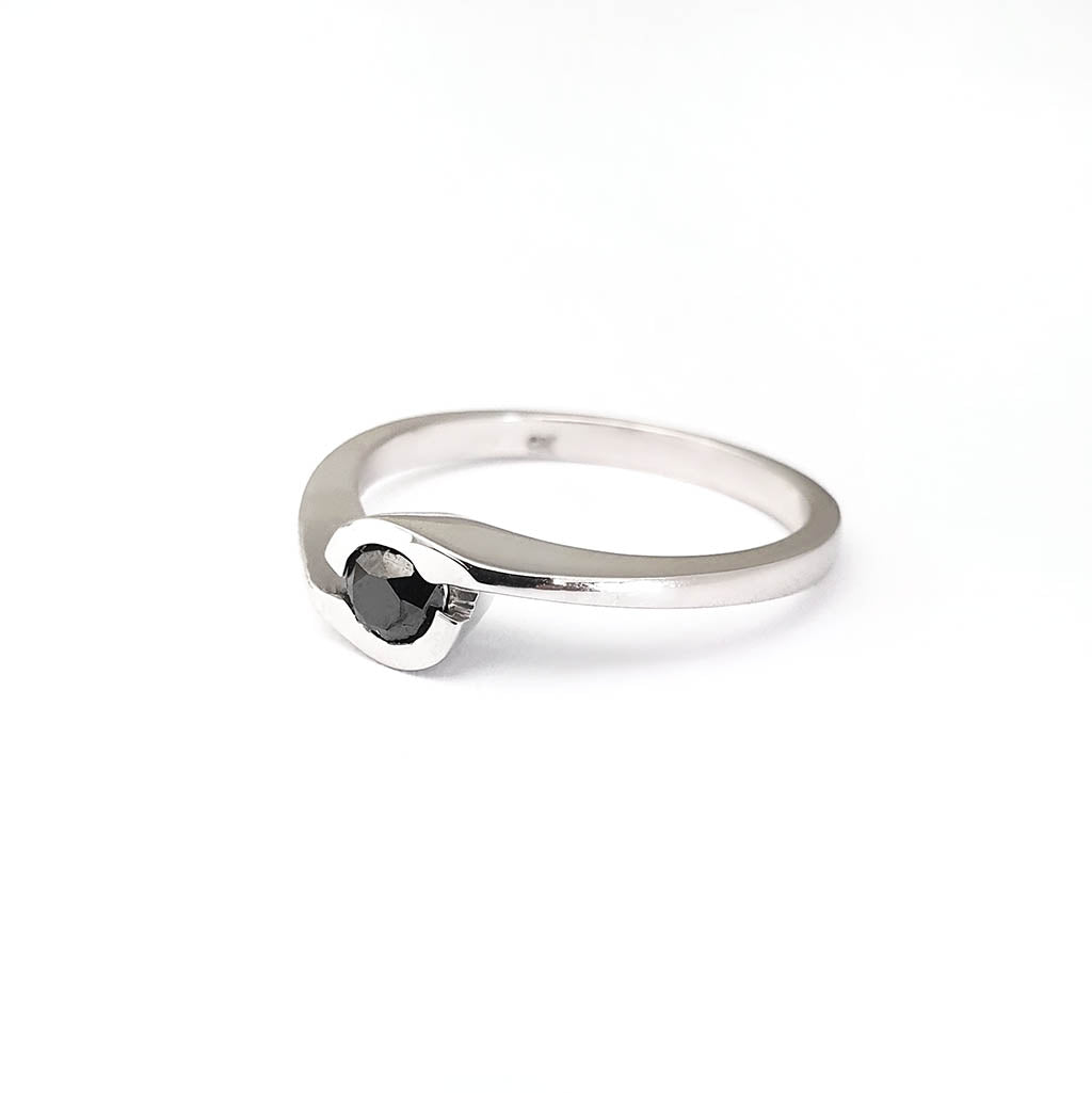 Solitaire Black Diamond Ring