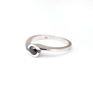 Solitaire Black Diamond Ring