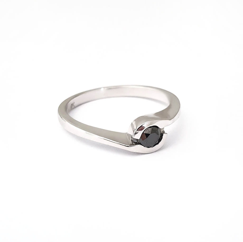 Solitaire Black Diamond Ring
