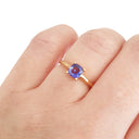   Solitaire Cushion Cut Tanzanite Rose Gold Ring