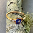Solitaire Cushion Cut Tanzanite Rose Gold Ring