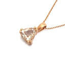 Trilliant Cut Morganite Rose Gold Pendant