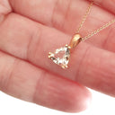 Trilliant Cut Morganite Rose Gold Pendant