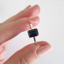 Solitaire Emerald Cut Blue Sapphire Ring