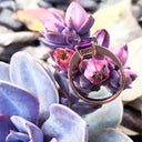 Solitaire Four Claw Emerald Cut Grape Garnet Ring