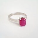Solitaire Emerald Cut Ruby Ring