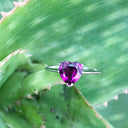 Solitaire Heart Shape Cut Grape Garnet Ring