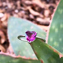 Solitaire Heart Shape Cut Grape Garnet Ring