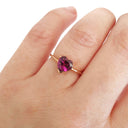 Solitaire Heart Shape Grape Garnet Rose Gold Ring