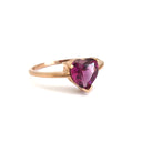 Solitaire Heart Shape Grape Garnet Rose Gold Ring