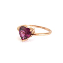 Solitaire Heart Shape Grape Garnet Rose Gold Ring