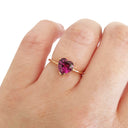 Solitaire Heart Shape Grape Garnet Rose Gold Ring
