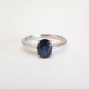Solitaire Oval Faceted Four Claw Sapphire Ring