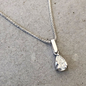 Handcrafted Solitaire Pear Cut Diamond Pendant