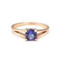 Solitaire Rose Gold Split Shank Tanzanite Ring