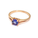 Solitaire Rose Gold Split Shank Tanzanite Ring