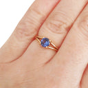 Solitaire Rose Gold Split Shank Tanzanite Ring