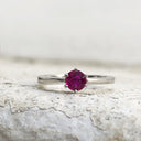 Solitaire Six Claw Ruby Ring