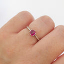 Solitaire Six Claw Ruby Ring