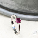 Solitaire Six Claw Ruby Ring