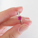 Solitaire Six Claw Ruby Ring