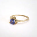Solitaire Trilliant Cut Tanzanite Yellow Gold Ring
