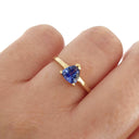 Solitaire Trilliant Cut Tanzanite Yellow Gold Ring