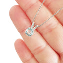  Sophisticated Aquamarine Diamond Studded Split Bale Pendant