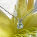 Sophisticated Aquamarine Diamond Studded Split Bale Pendant